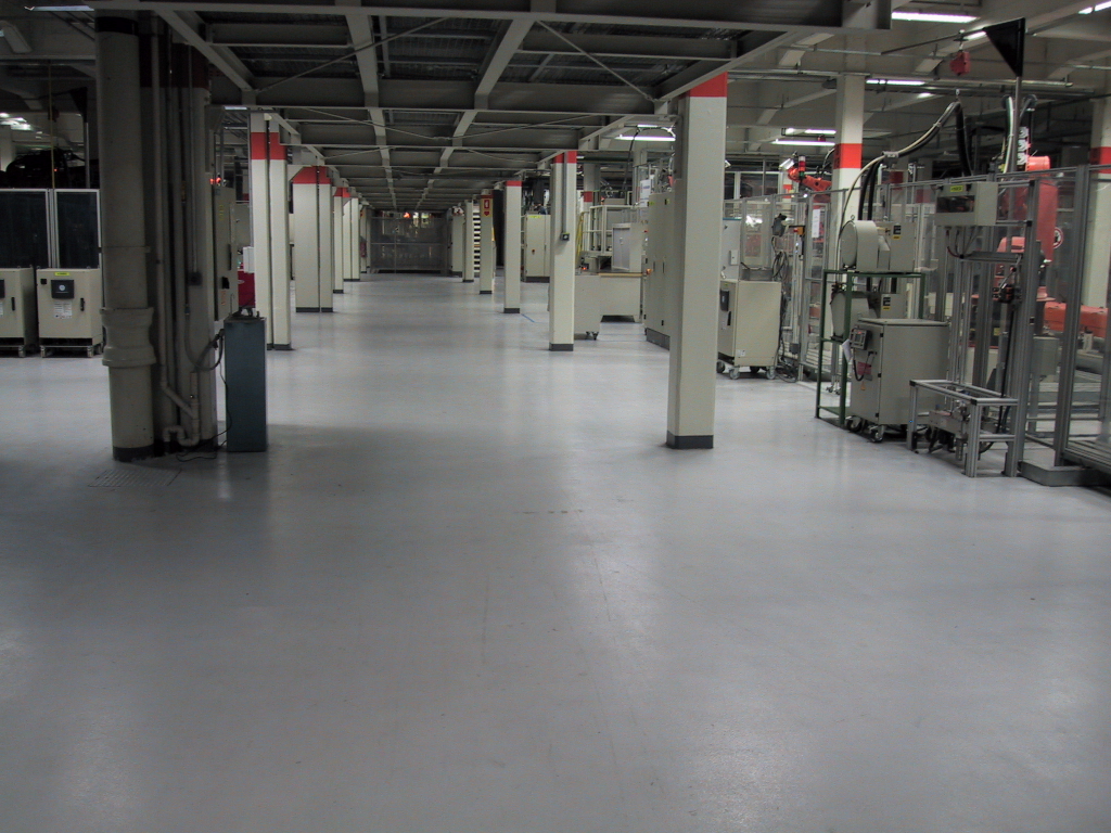 Revestimento epóxi branco para indústria com acabamento liso